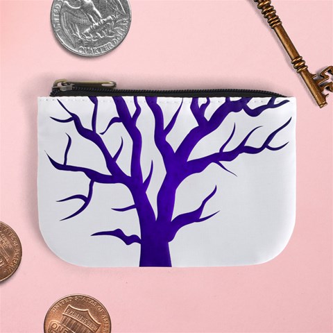 Dark Blue Night Tree Mini Coin Purse from ArtsNow.com Front