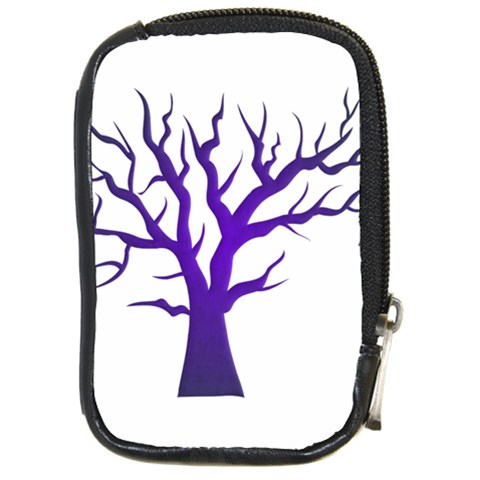 Dark Blue Night Tree Compact Camera Leather Case from ArtsNow.com Front