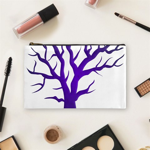 Dark Blue Night Tree Cosmetic Bag (Medium) from ArtsNow.com Front