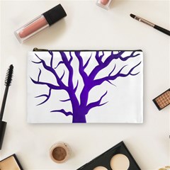 Dark Blue Night Tree Cosmetic Bag (Medium) from ArtsNow.com Front