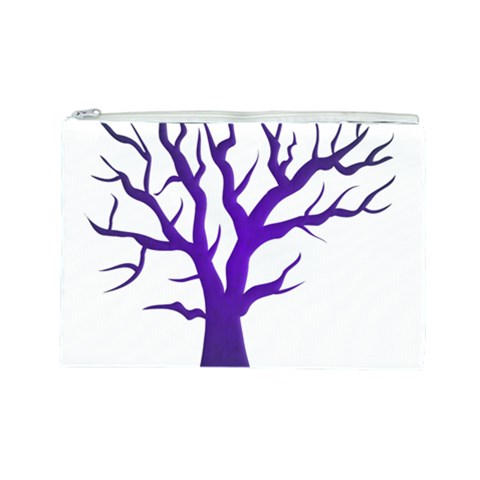 Dark Blue Night Tree Cosmetic Bag (Large) from ArtsNow.com Front