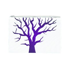 Dark Blue Night Tree Cosmetic Bag (Large) from ArtsNow.com Front