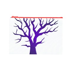 Dark Blue Night Tree Cosmetic Bag (Large) from ArtsNow.com Front