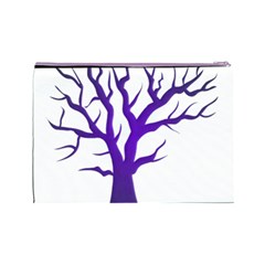 Dark Blue Night Tree Cosmetic Bag (Large) from ArtsNow.com Back