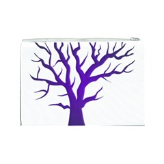 Dark Blue Night Tree Cosmetic Bag (Large) from ArtsNow.com Back