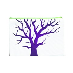 Dark Blue Night Tree Cosmetic Bag (Large) from ArtsNow.com Back