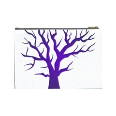 Dark Blue Night Tree Cosmetic Bag (Large) from ArtsNow.com Back