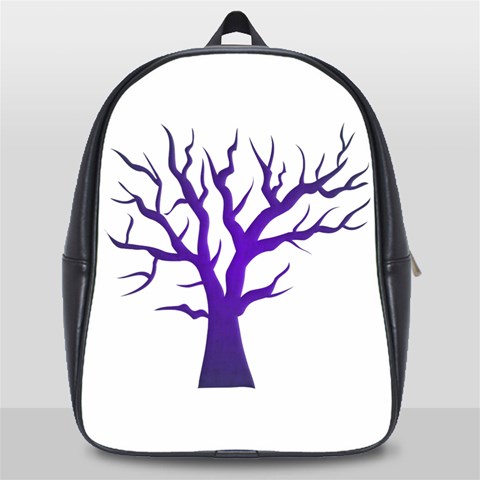 Dark Blue Night Tree School Bag (Large) from ArtsNow.com Front