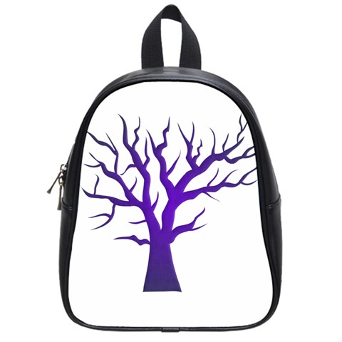 Dark Blue Night Tree School Bag (Small) from ArtsNow.com Front