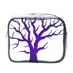 Dark Blue Night Tree Mini Toiletries Bag (One Side)