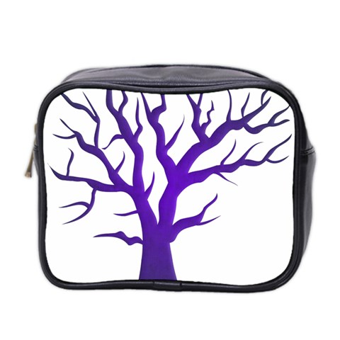 Dark Blue Night Tree Mini Toiletries Bag (Two Sides) from ArtsNow.com Front