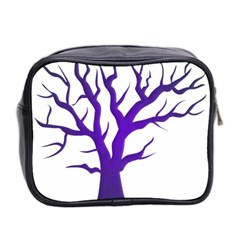 Dark Blue Night Tree Mini Toiletries Bag (Two Sides) from ArtsNow.com Back