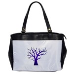 Dark Blue Night Tree Oversize Office Handbag (One Side)