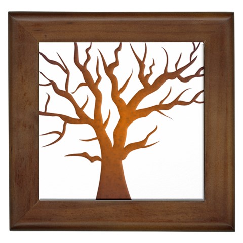 Dark Orange Night Tree Framed Tile from ArtsNow.com Front