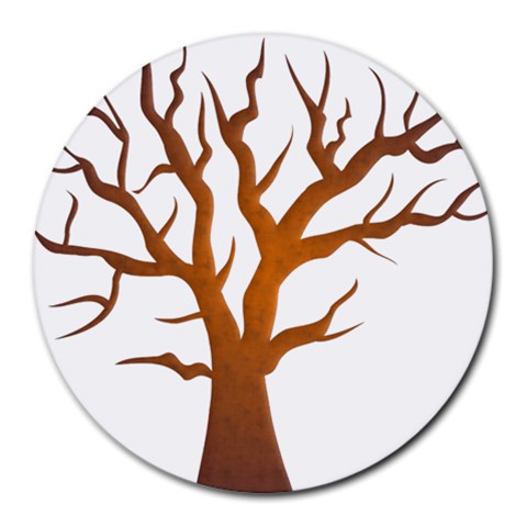 Dark Orange Night Tree Round Mousepad from ArtsNow.com Front