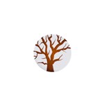 Dark Orange Night Tree 1  Mini Button