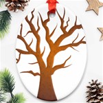 Dark Orange Night Tree Ornament (Oval)