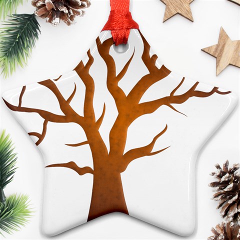 Dark Orange Night Tree Ornament (Star) from ArtsNow.com Front