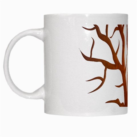 Dark Orange Night Tree White Mug from ArtsNow.com Left