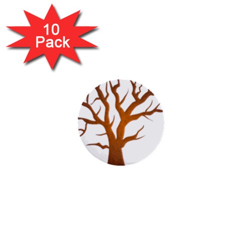 Dark Orange Night Tree 1  Mini Button (10 pack)  from ArtsNow.com Front