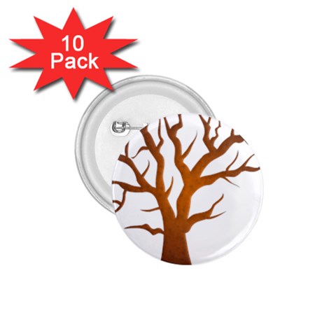 Dark Orange Night Tree 1.75  Button (10 pack)  from ArtsNow.com Front