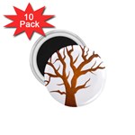 Dark Orange Night Tree 1.75  Magnet (10 pack) 