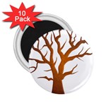 Dark Orange Night Tree 2.25  Magnet (10 pack)