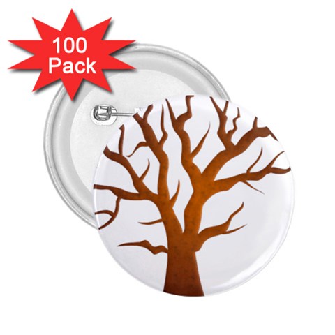 Dark Orange Night Tree 2.25  Button (100 pack) from ArtsNow.com Front