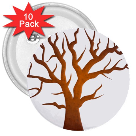 Dark Orange Night Tree 3  Button (10 pack) from ArtsNow.com Front