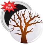 Dark Orange Night Tree 3  Magnet (10 pack)