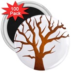 Dark Orange Night Tree 3  Magnet (100 pack)