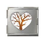 Dark Orange Night Tree Mega Link Heart Italian Charm (18mm)