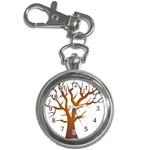 Dark Orange Night Tree Key Chain Watch