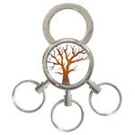 Dark Orange Night Tree 3-Ring Key Chain