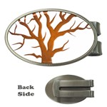 Dark Orange Night Tree Money Clip (Oval)