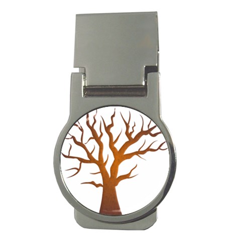 Dark Orange Night Tree Money Clip (Round) from ArtsNow.com Front