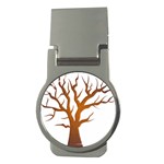 Dark Orange Night Tree Money Clip (Round)