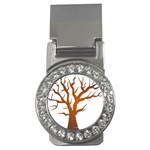 Dark Orange Night Tree Money Clip (CZ)