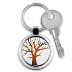 Dark Orange Night Tree Key Chain (Round)