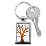 Dark Orange Night Tree Key Chain (Rectangle)