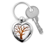 Dark Orange Night Tree Key Chain (Heart)