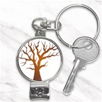 Dark Orange Night Tree Nail Clippers Key Chain