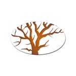 Dark Orange Night Tree Sticker (Oval)