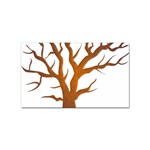 Dark Orange Night Tree Sticker (Rectangular)