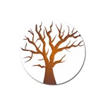 Dark Orange Night Tree Magnet 3  (Round)