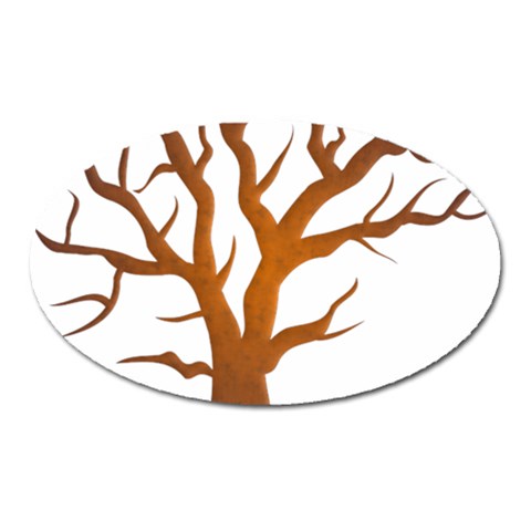 Dark Orange Night Tree Magnet (Oval) from ArtsNow.com Front