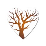 Dark Orange Night Tree Magnet (Heart)