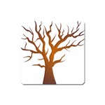 Dark Orange Night Tree Magnet (Square)