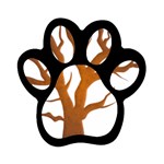 Dark Orange Night Tree Magnet (Paw Print)