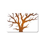 Dark Orange Night Tree Magnet (Name Card)